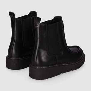Botines de Piel - Negro - Tacón: Bajo