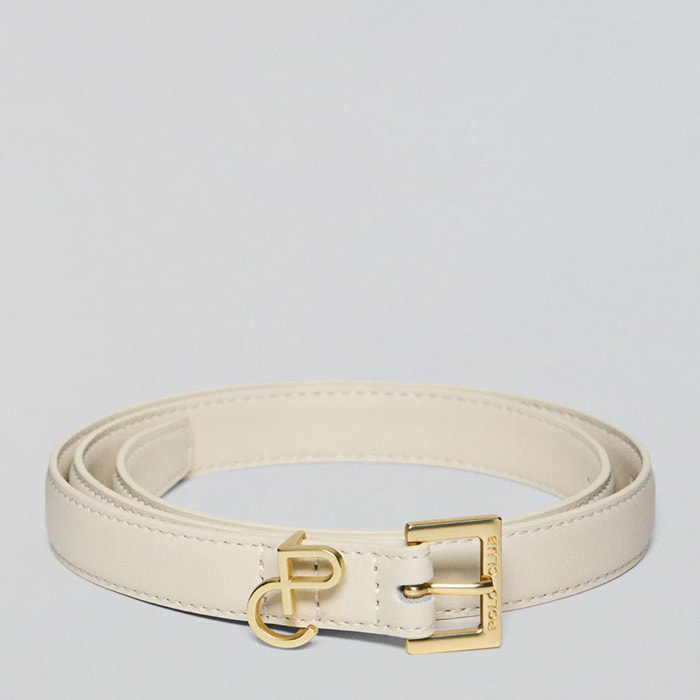 Cintura Beth beige con dettaglio monogramma PC