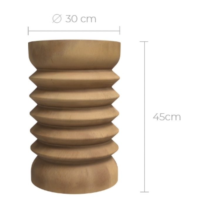 Tabouret rond en bois de suar D30 cm - Lewa