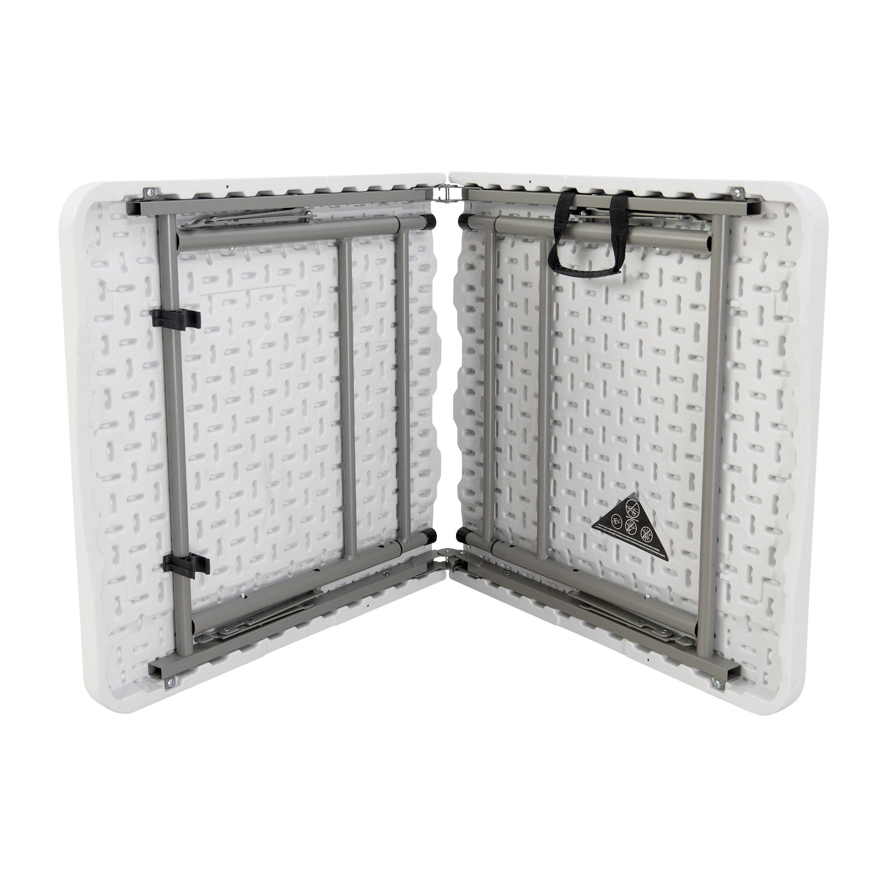 Mesa plegable multifuncional de altura regulable 122 x 60 x 50-74cm, sobre plegable y con asa para su desplazamiento