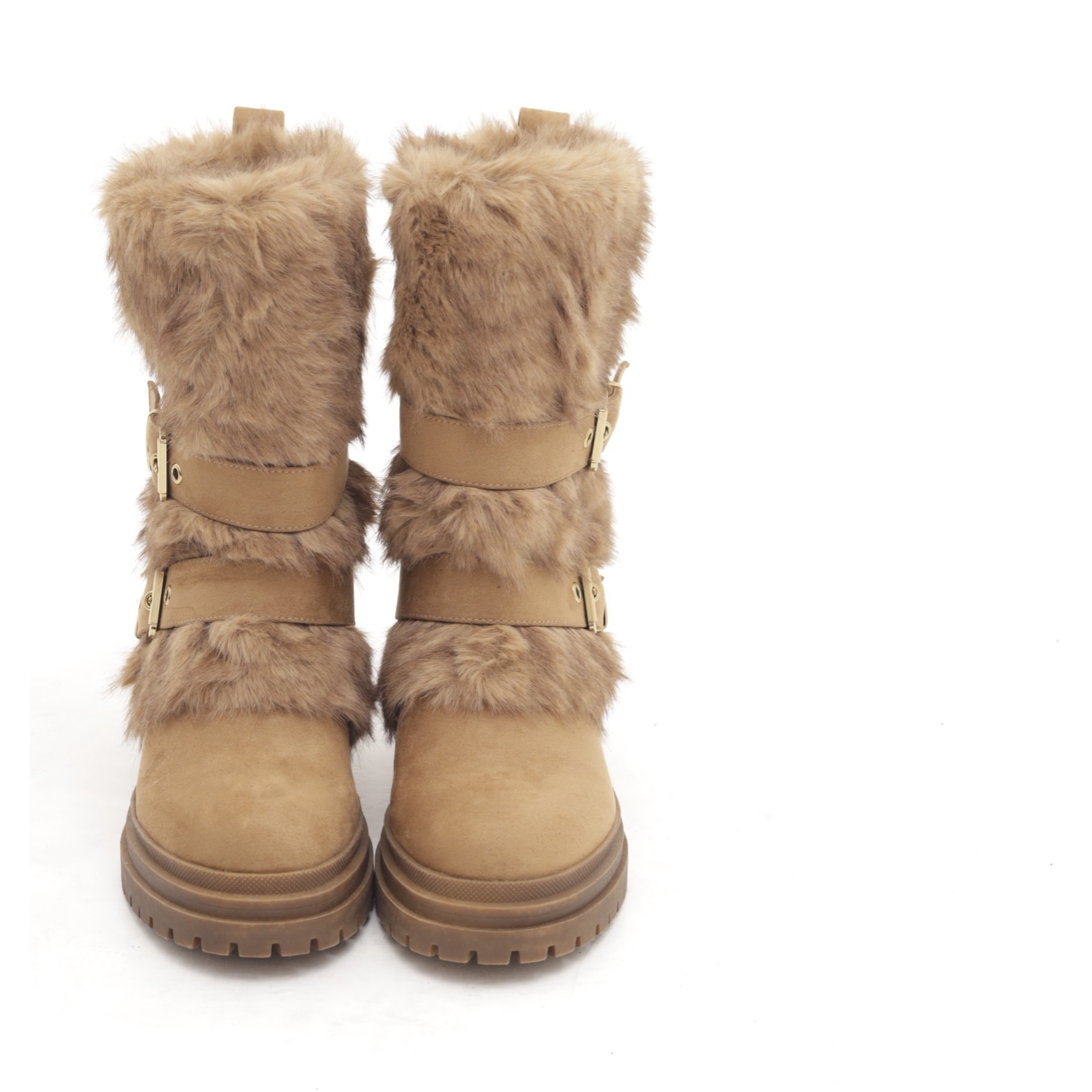 STIVALETTO FUR CINTURINI CAMEL