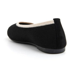Ballerina classica micro-intrecciata bicolore - NERO