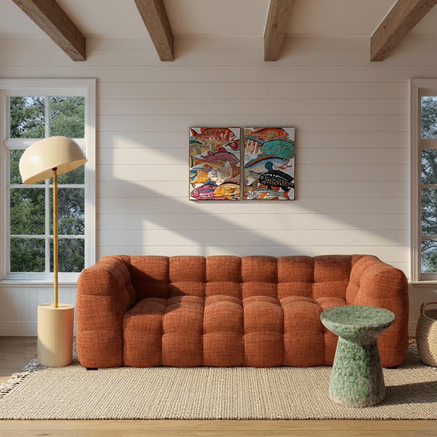 Lampadaire Loungy 160cm beige Kare Design