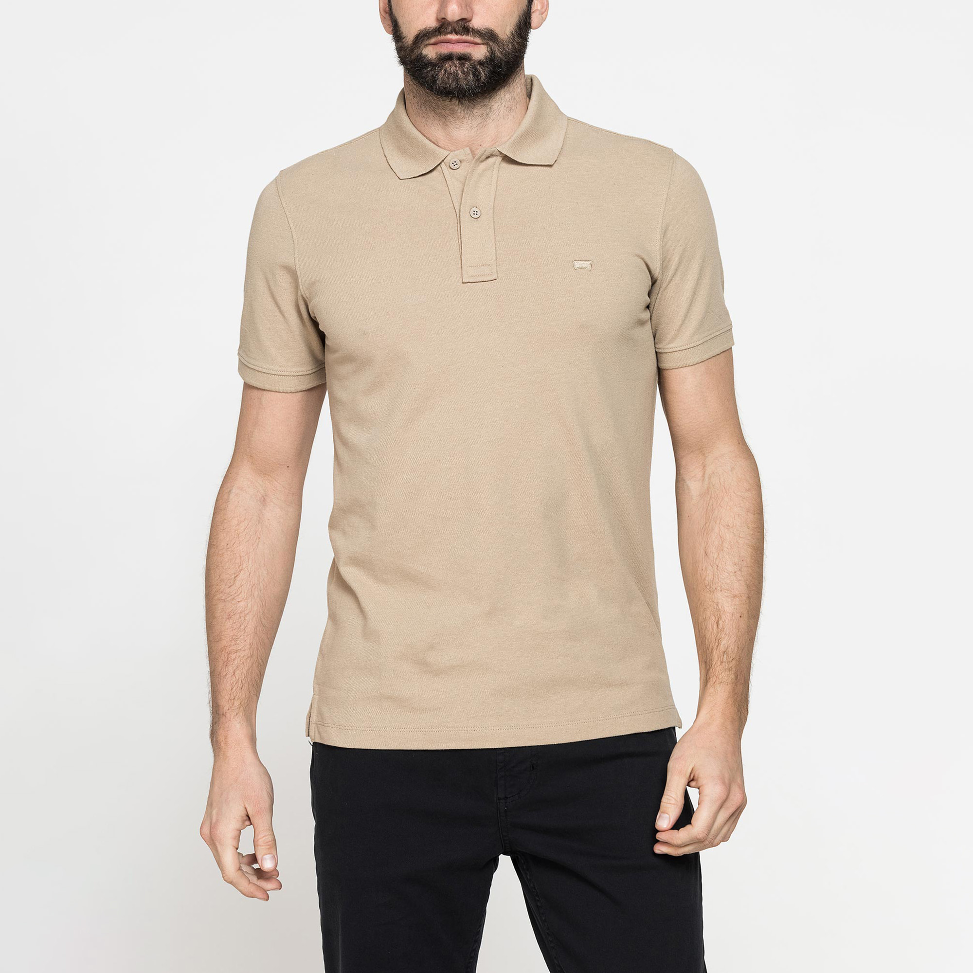POLO MANICA CORTA IN COTONE E LINO