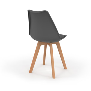 Chaises Nordia pieds bois de hêtre - Mix color - beige, terracotta, gris foncé