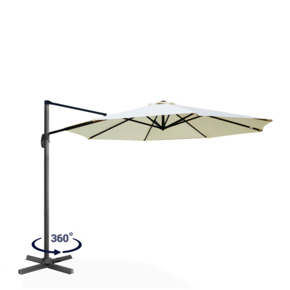 Parasol Sombra 360° rond avec housse de protection