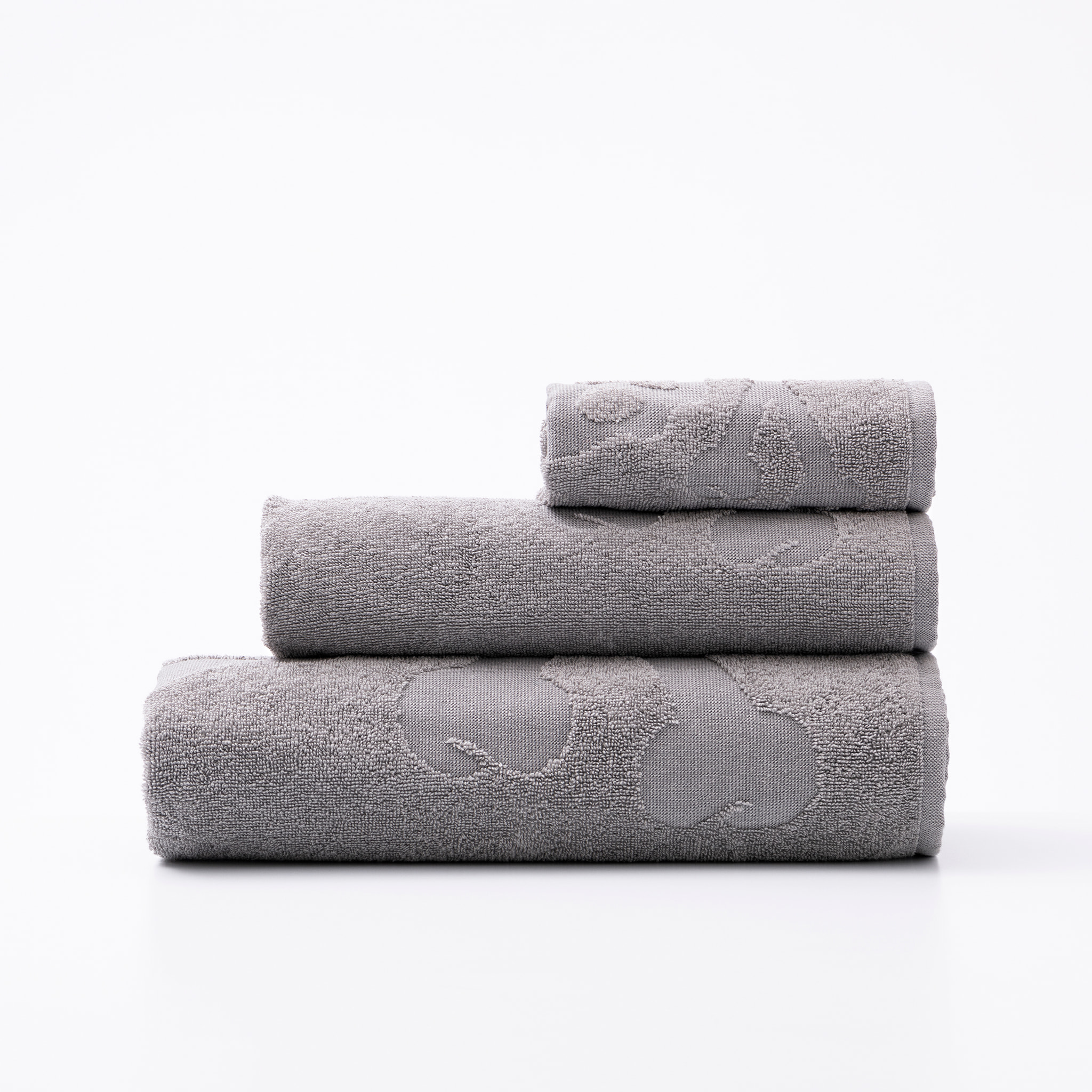 Set 6 de toallas de baño calavera (2x tocador 30x50cm + 2x manos 50x90cm + 2x baño 70x140cm) 100%algodón gris scalpers home