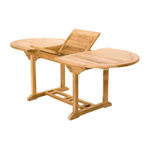 ADAGNA Table de jardin ovale et 6 chaises en teck