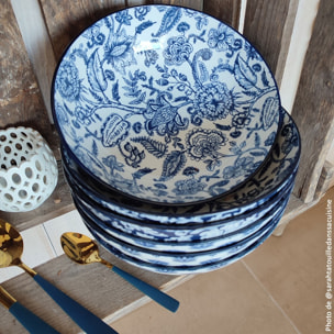 Lot de 6 assiettes creuses, MAJORELLE