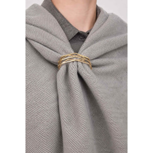Kocca - Mantella da donna in cotone e lana con spilla e frange Donna