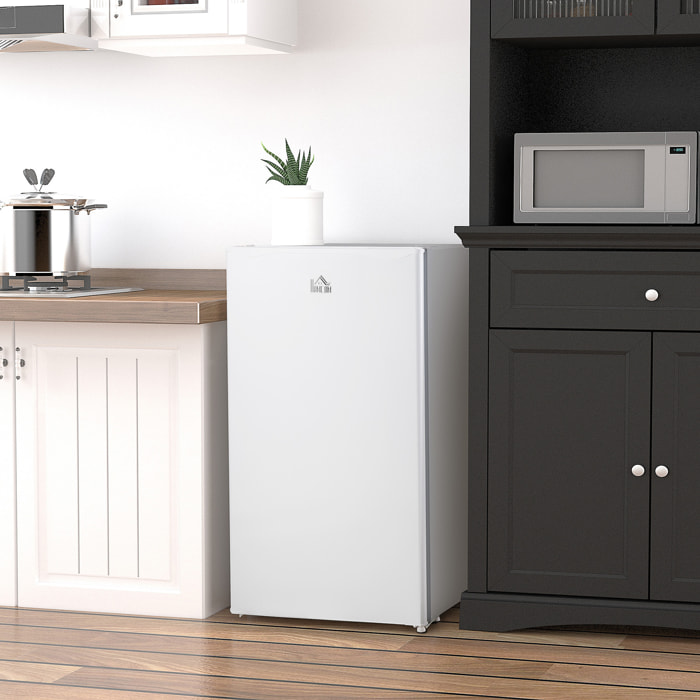 Mini Refrigerador 91L de Capacidad Nevera Eléctrica Pequeña con Estante Ajustable Compartimento Congelador y Puerta Reversible Silencioso 41dB 47,5x44.2x84 cm Blanco
