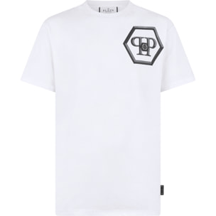 PHILIPP PLEIN Round Neck T-Shirt Lines Hexagon