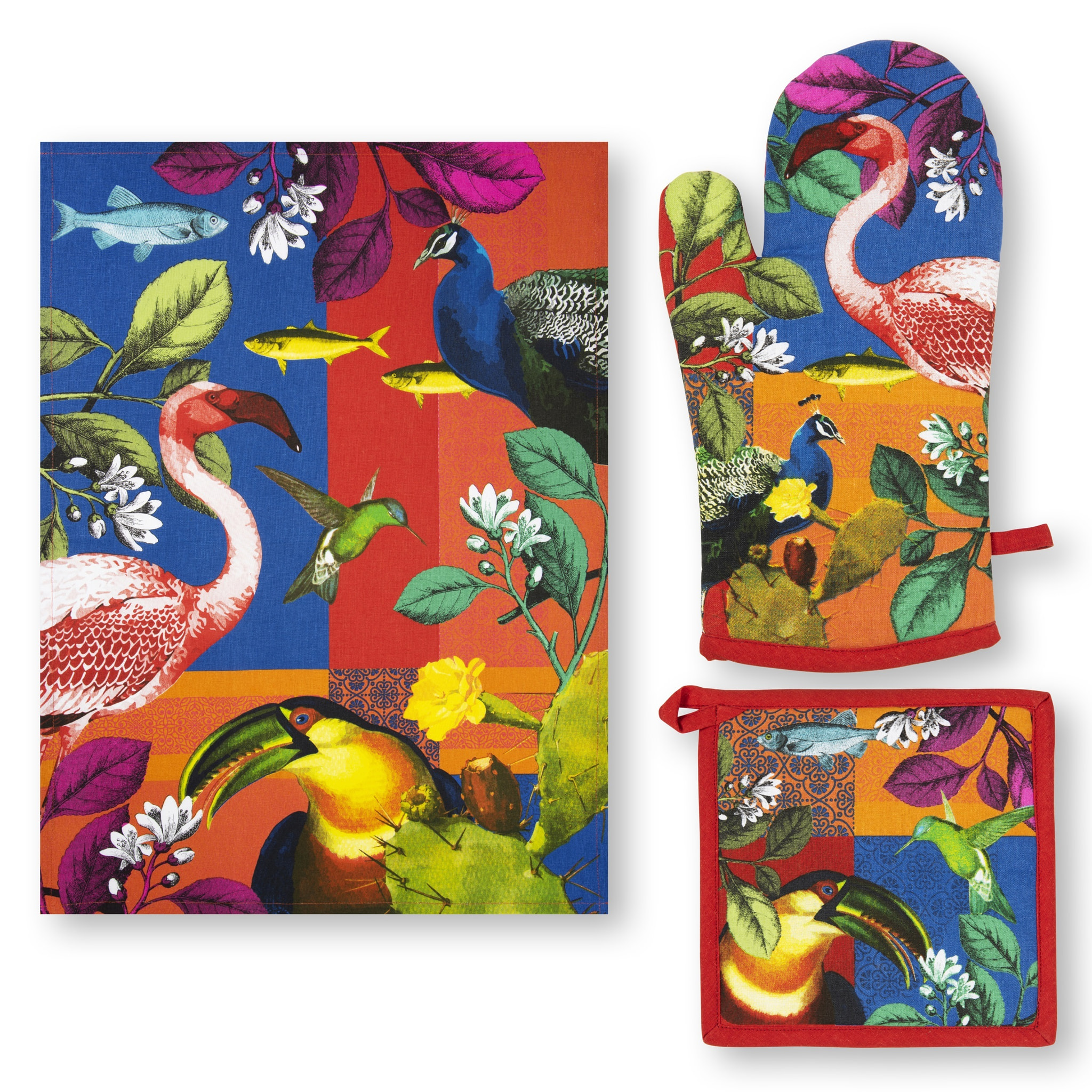 Set Canovaccio Presina e Guanto da Cucina Excelsa – Rhapsody, Cotone Multicolore