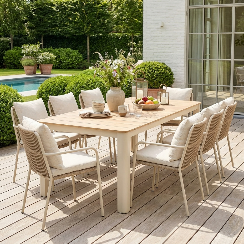 Table de jardin aluminium 8 places EDERA