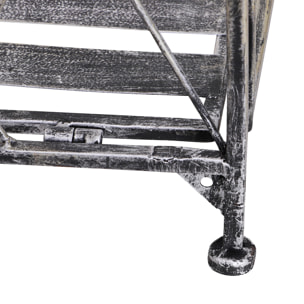 Estantería para Plantas Plegable Soporte para Plantas de 3 Niveles con Estructura de Metal Soporte para Macetas para Interior y Exterior Gris Plateado