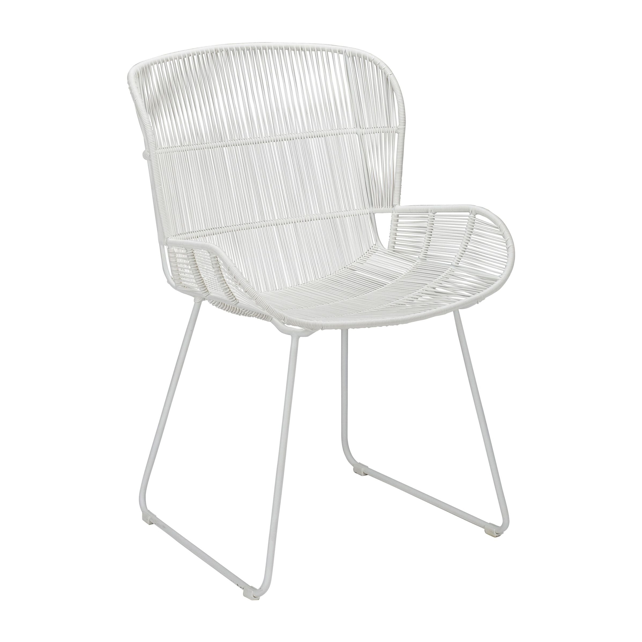 Fauteuil de table extérieur en polypropylène blanc CON DAO