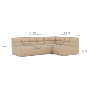 Alya - canapé modulable d'angle réversible 4 places en simili - Noir