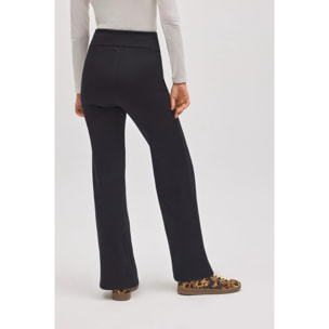 Comodi leggings termici svasati in peluche nero