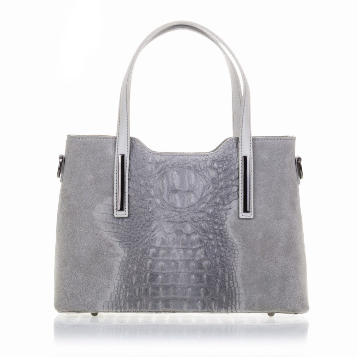 Fiesole Bolso tote Mujer.Piel auténtica Gamuza Grabado Cocodrilo