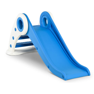 Toboggan enfant pliable 3 à 6 ans usage intérieur extérieur dim. 120L x 50l x 56H cm HDPE bleu