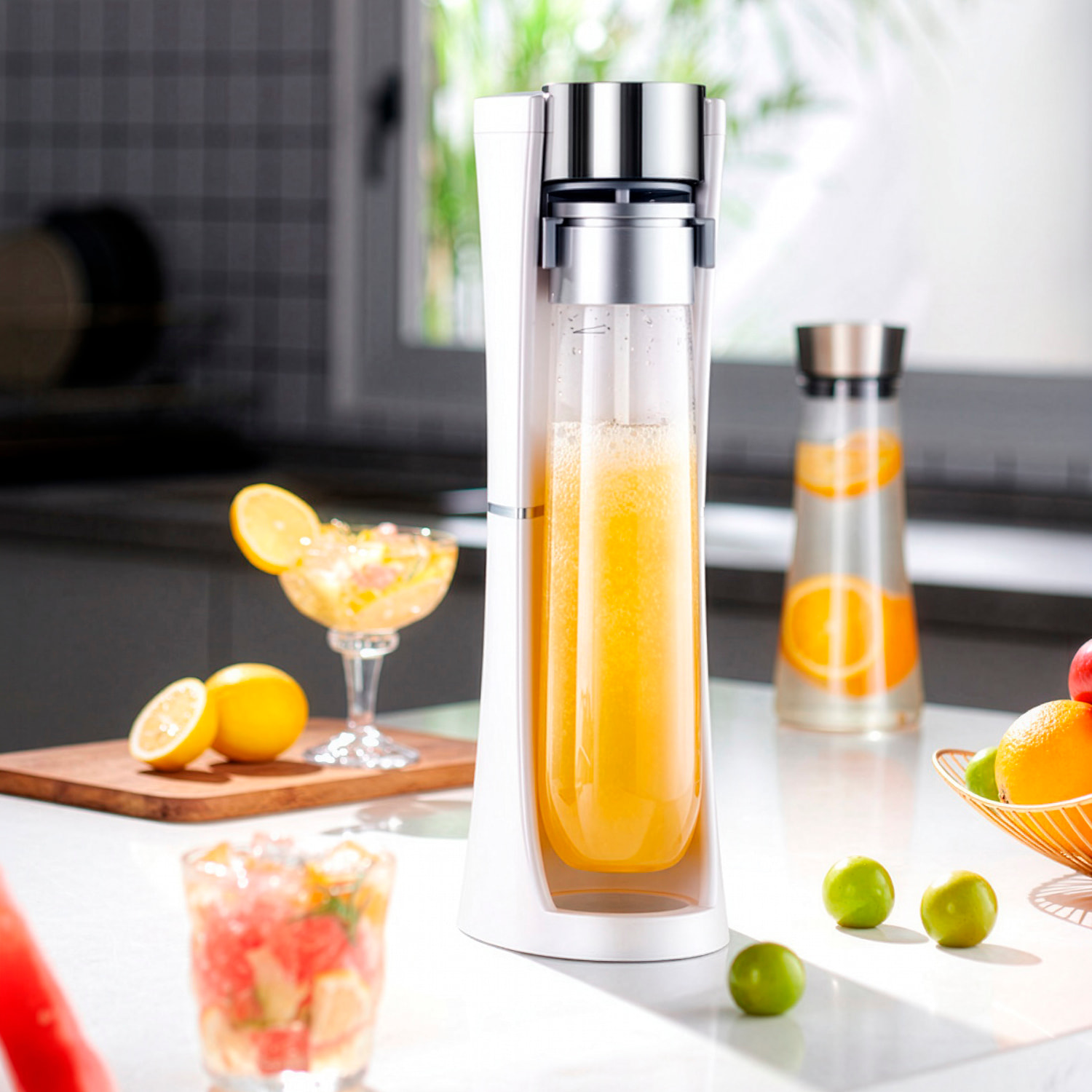 Máquina XP-010C para preparar agua con gas y bebidas carbonatadas en casa. Incluye botella de 1L.