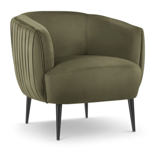 Fauteuil "Cyrille" en velours vert