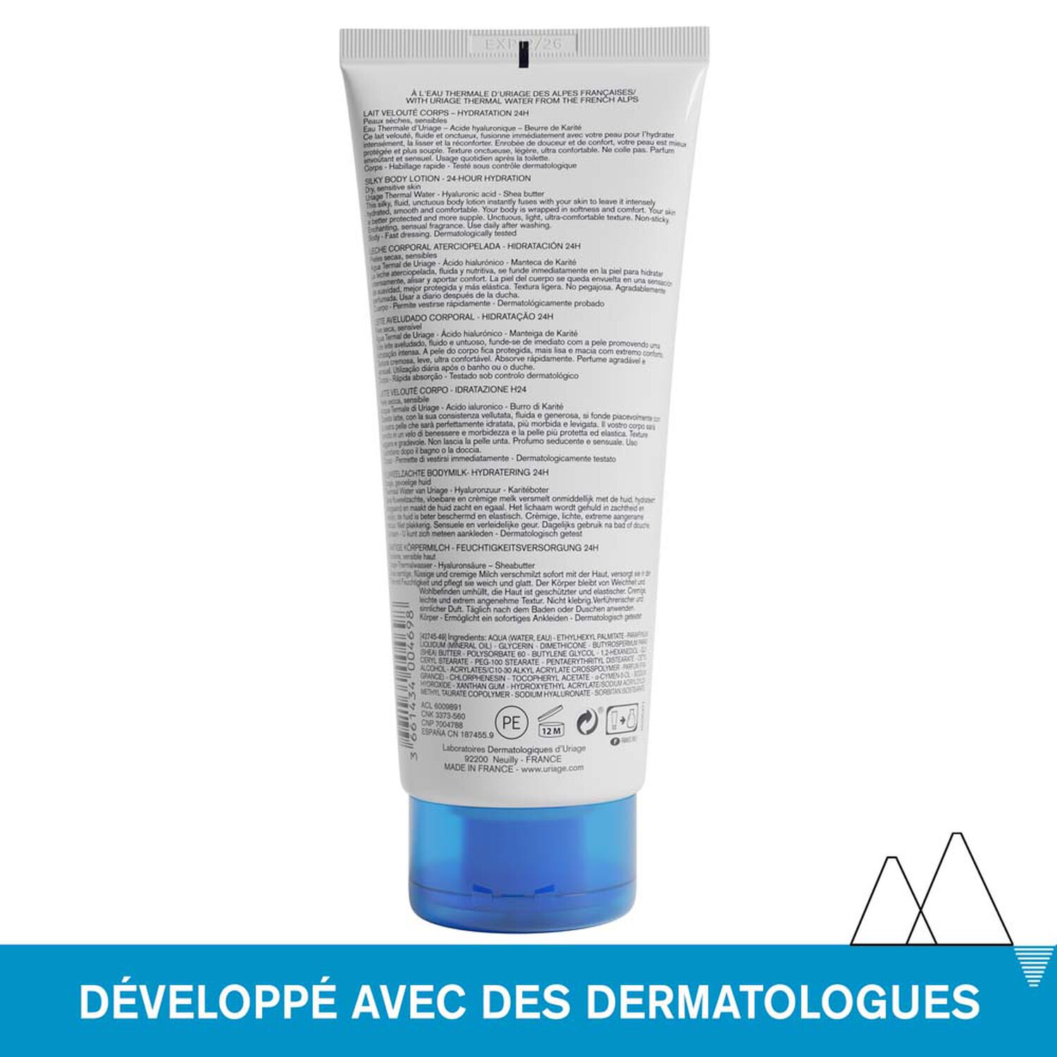 Eau Thermale - Lait Velouté Corps - Hydratation 24H, Effet Lissant