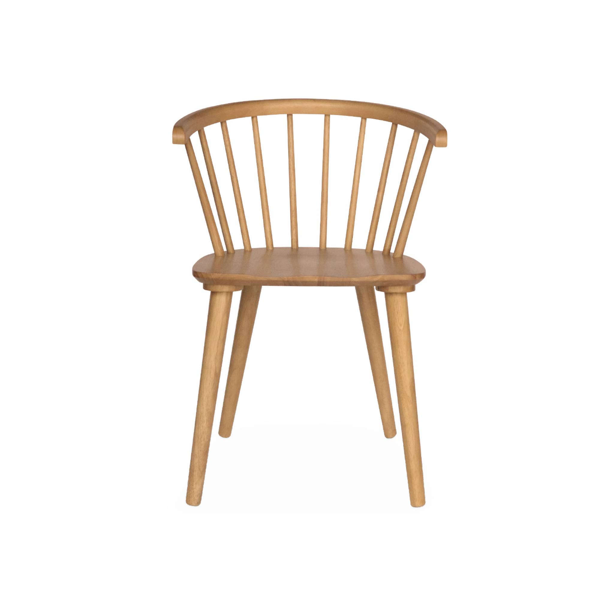 Lot de 2 chaises naturelles à barreaux en bois et contreplaqué. Paula. L 51 x P 53 x H 75cm