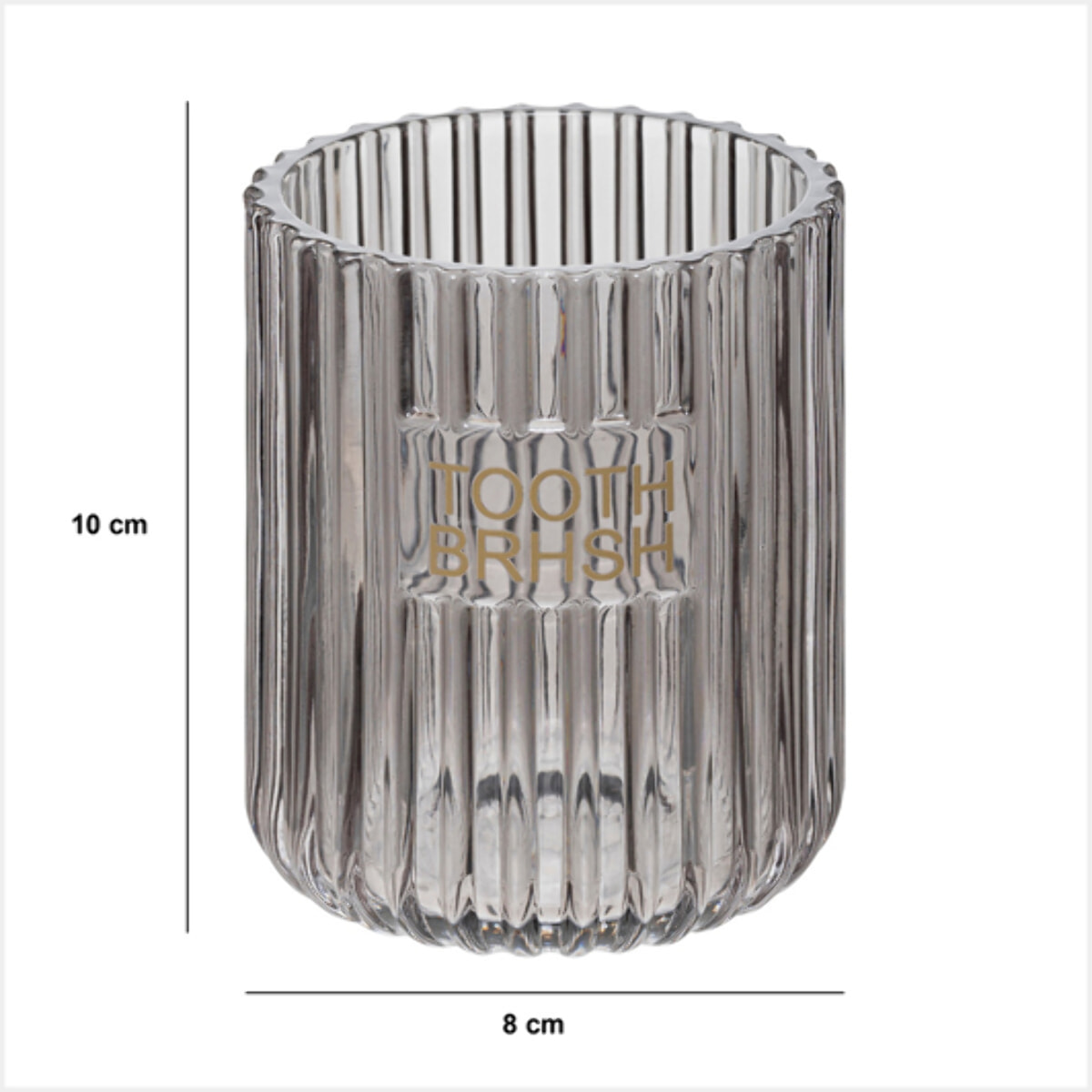 Pot à brosse à dents "Glass" gris