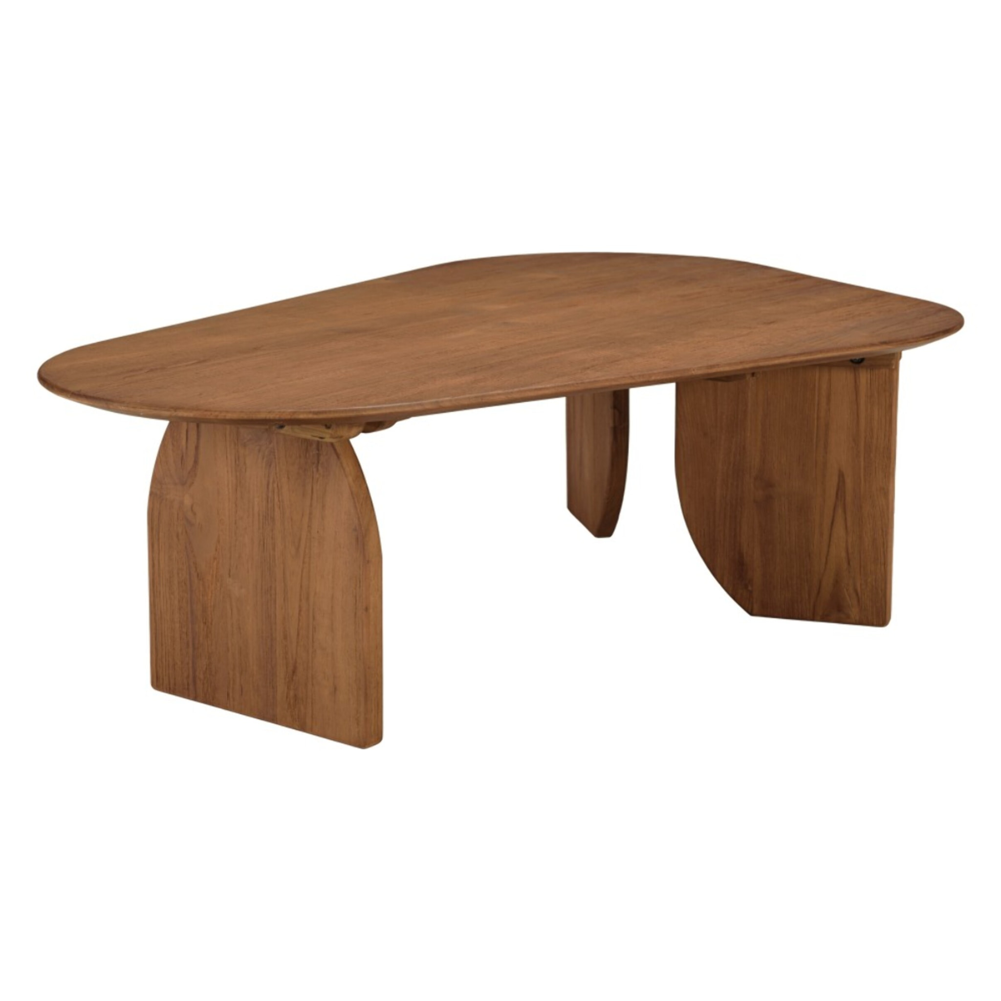 SIXTINE - Table basse forme organique 120x80cm en bois de teck recyclé