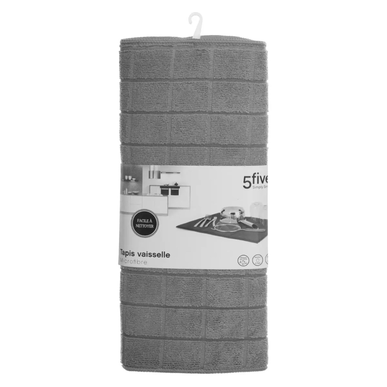Tapis de vaisselle microfibre 38x50cm gris