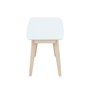 Banc scandinave blanc et bois clair L100 cm LEENA