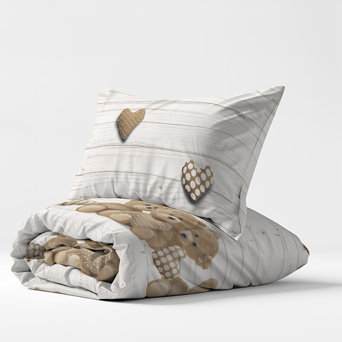 Parure copripiumno orsetti beige