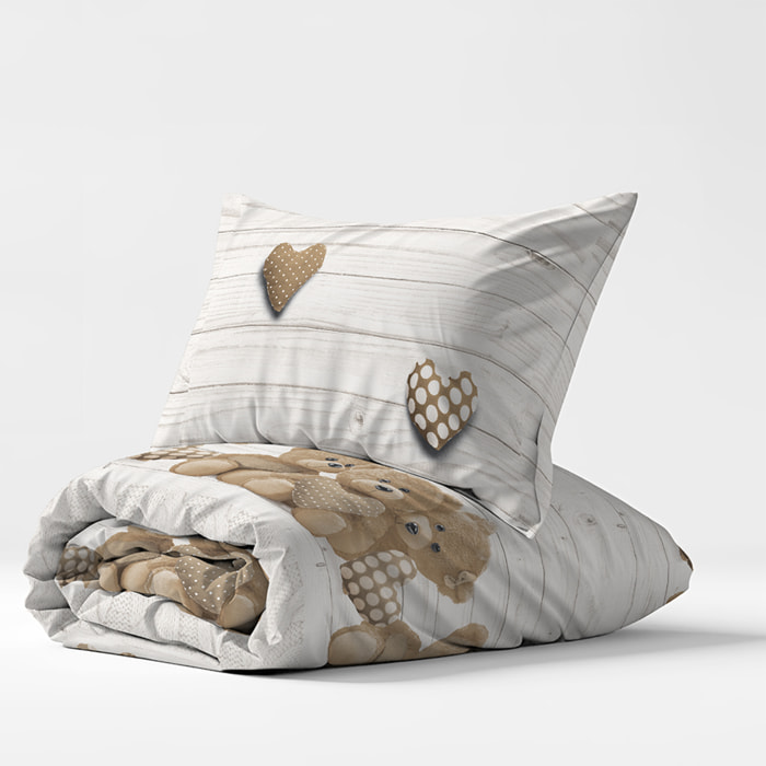 Parure copripiumno orsetti beige