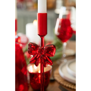 J-Line bougeoir - verre - rouge - set de 2