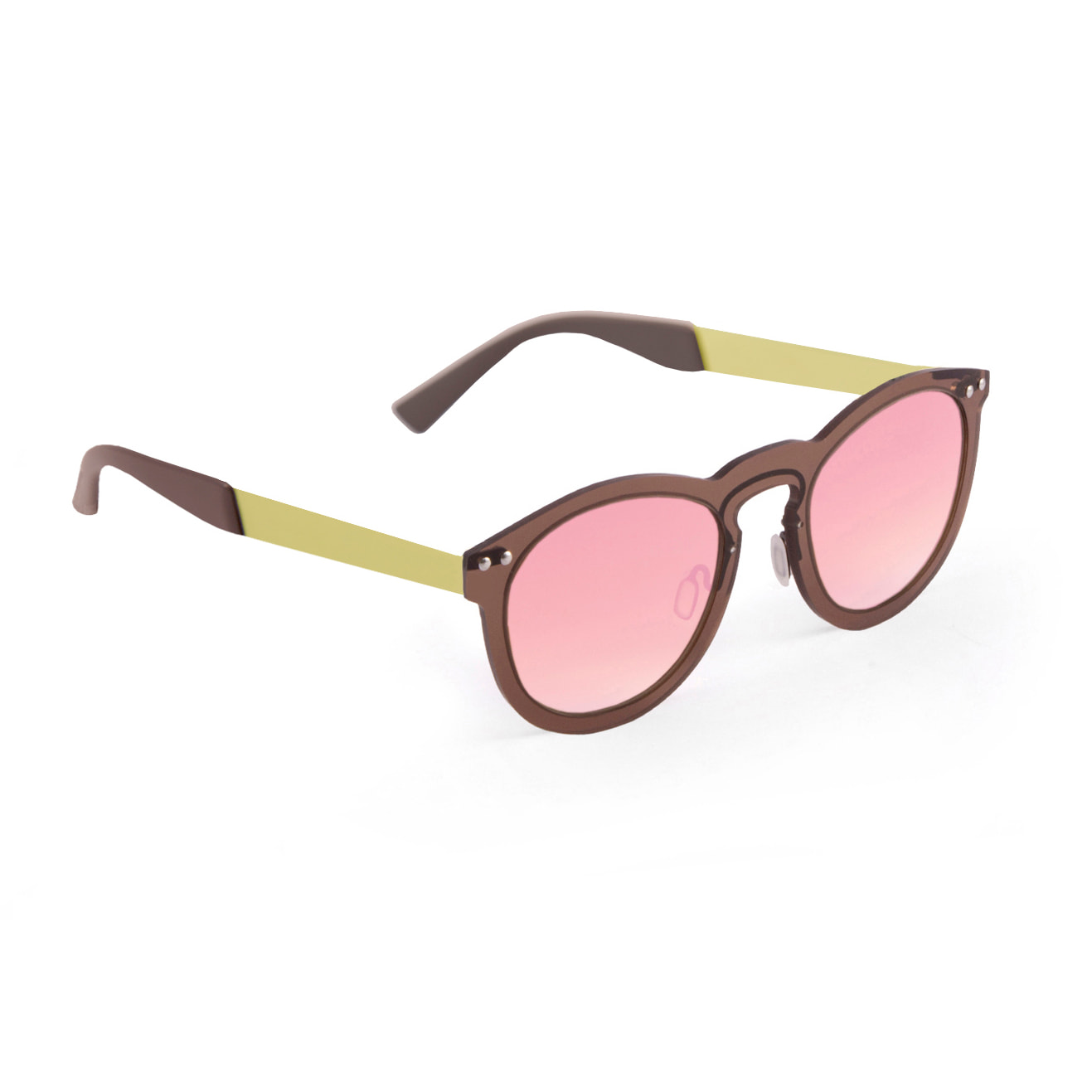 Gafas de sol OCEAN IBIZA - Trans / Rosa con montura marrón transparente y patillas de metal negro