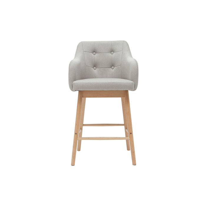 Tabourets de bar scandinaves gris clair et bois H65 cm (lot de 2) BALTIK