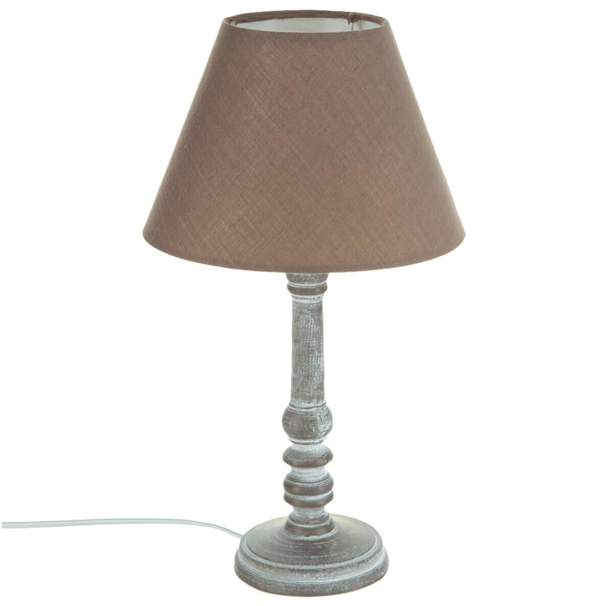 LÁMPARA DE MADERA TAUPE H.36CM