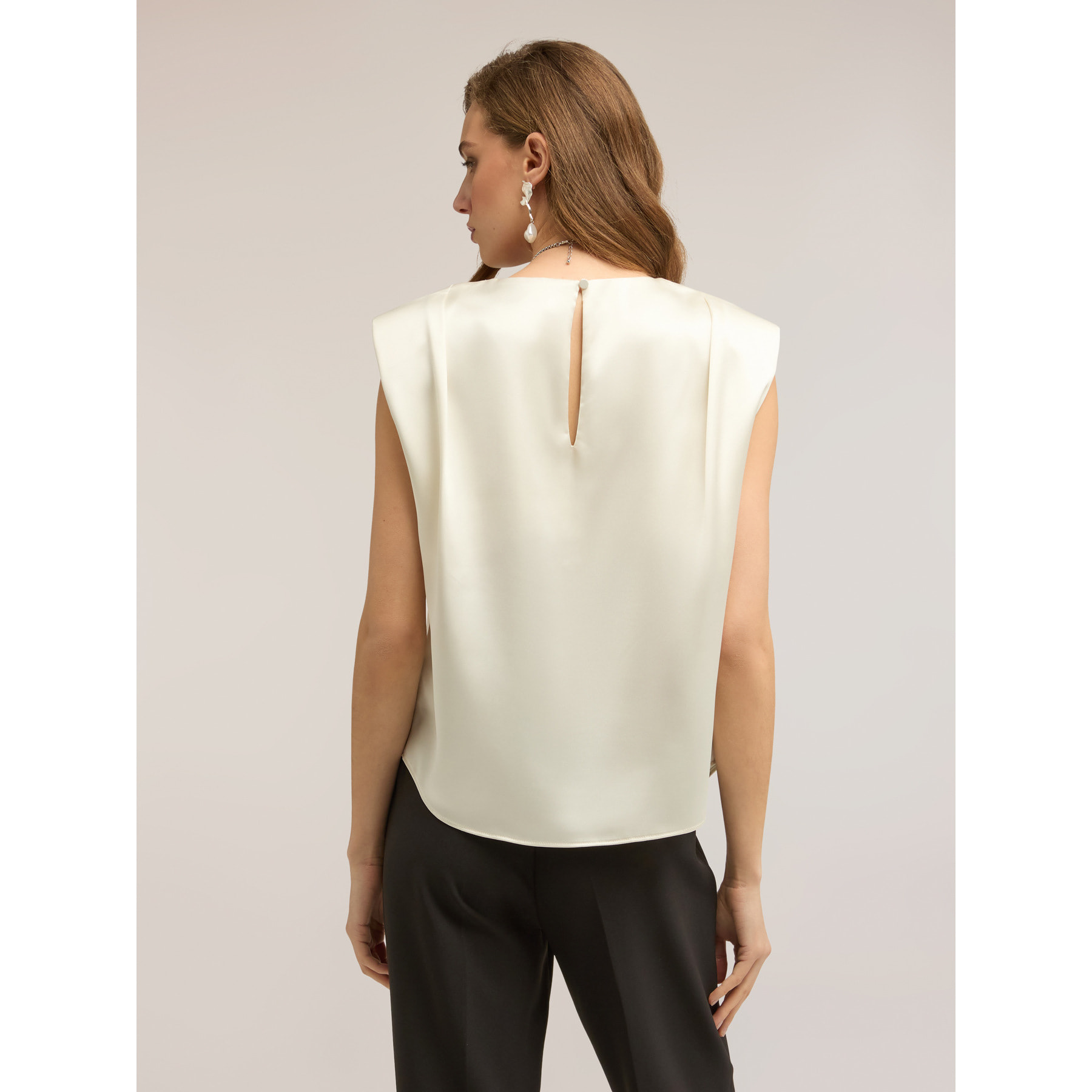Motivi - Blusa in raso con spalline - Bianco