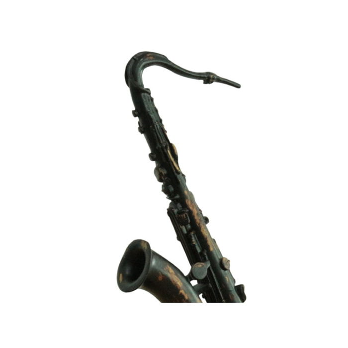 Statue saxophone en résine noire effet rouillé H62cm - SAXO