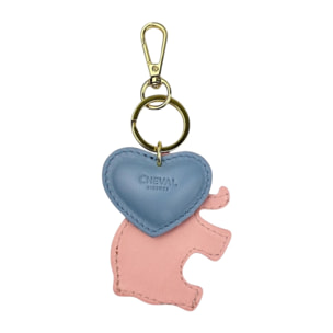 Llavero de corazón azul cielo Cheval Firenze elefante rosa