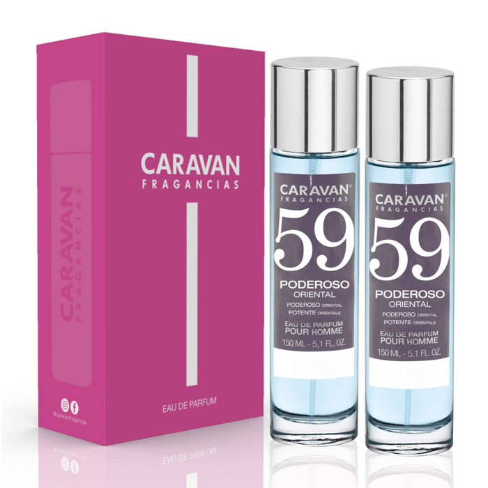 Caravan fragancias - caja de regalo con 2 perfumes nº59 de 150 ml, para hombre