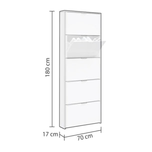 Zapatero Nia 5 Puertas Blanco Brillo