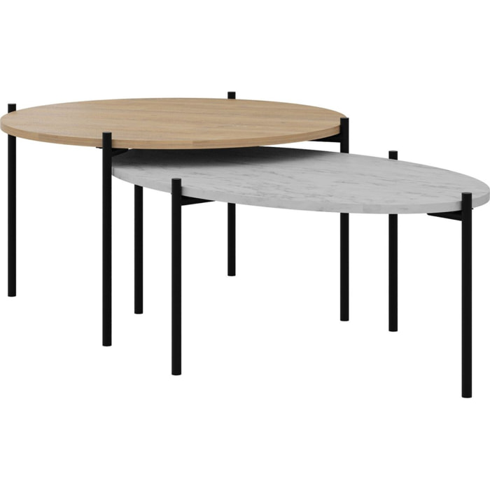 Lot de 2 tables basses gigognes - LORIS