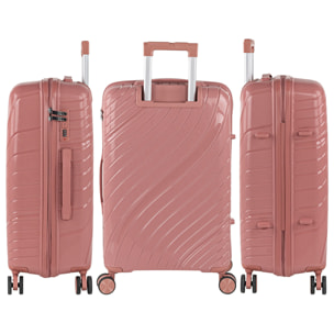 Juego De Maletas Rígidas Pp Itaca Danubio Rosa