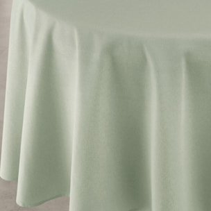 Nappe déperlante anti-taches  - Effet lin pour table ronde - Kaki