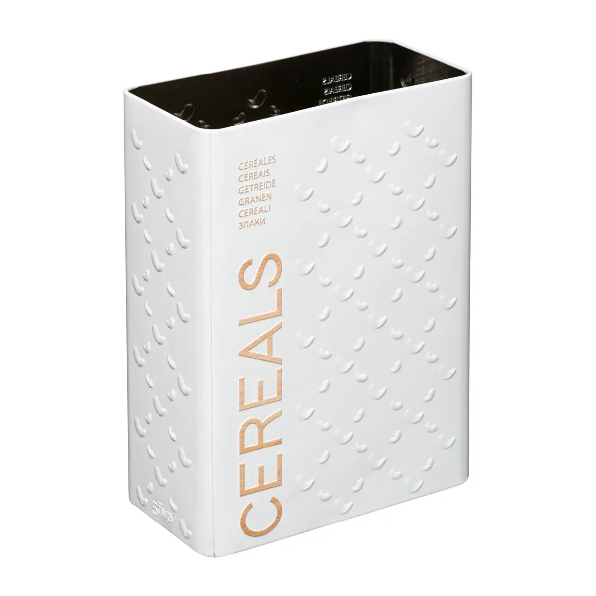 Boîte à céréales 750g métal "Scandinave Nature" blanc