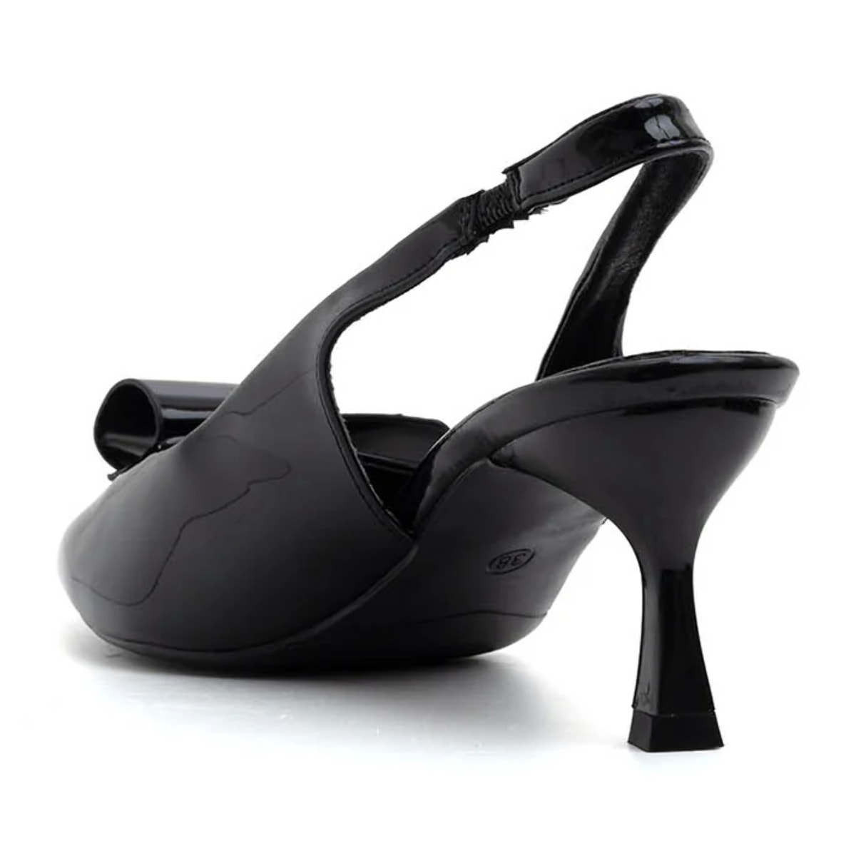 Slingback patent con dettaglio - NERO