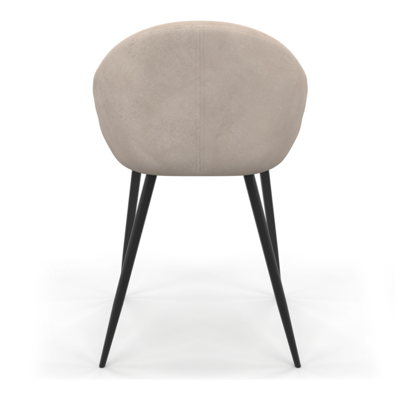 Chaises Dory en velours taupe et pieds métal noirs - lot de 2