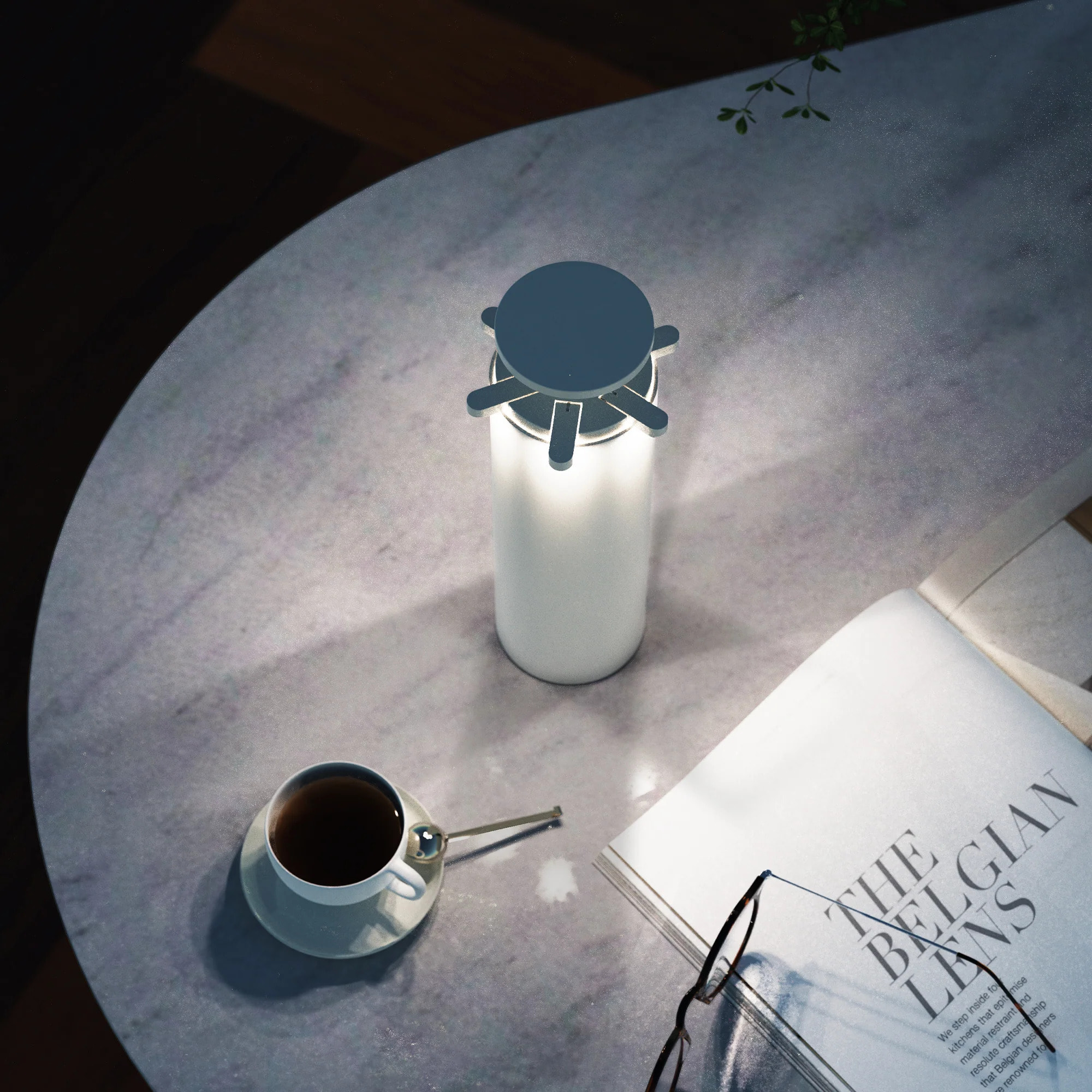 Lampe de table sans fil touch FIREWORK Blanc H24 cm